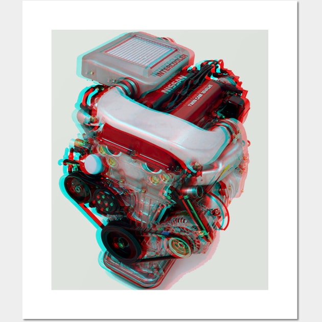 Nissan SR20DET Engine Wall Art by InLieuOfFlowers